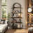 5 Tier Bookcase Arched Display Racks Tall Bookshelf Freestanding Open Storage Shelf-1487499858