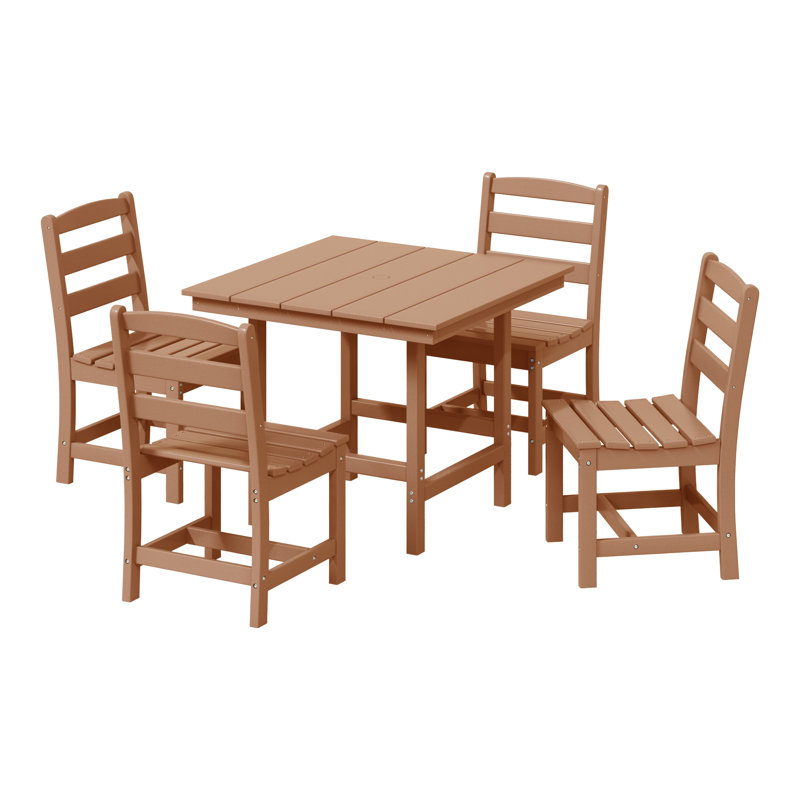 5-Piece Side Chair Dining Set, Tan