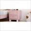 Table de chevet 2 tiroirs en velours rose avec poignées en cristal Rangement-405100357