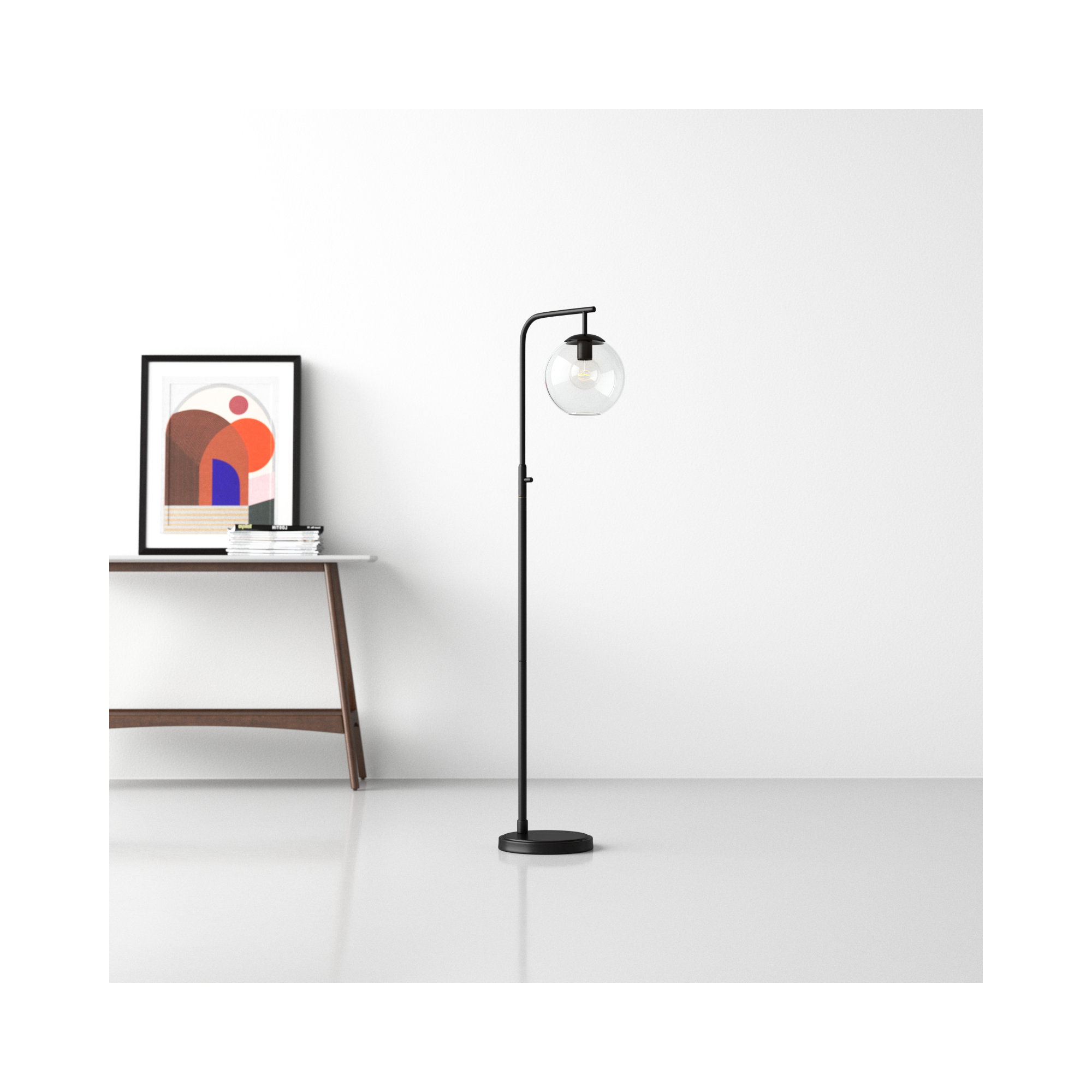 Claire 58.5'' Floor Lamp, Clear, Black