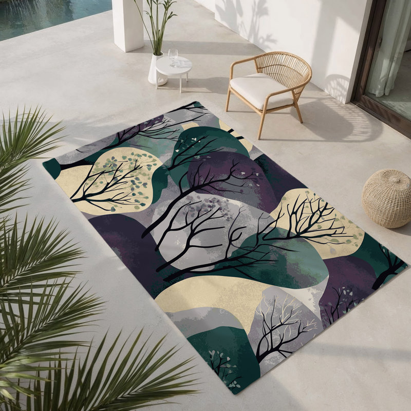 Ethereal Roots Indoor And Outdoor Area Rug, Rectangle 9' x 12'