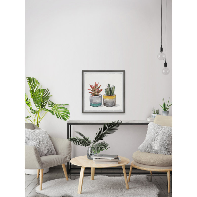 Succulent Pair by Parvez Taj - Single Picture Frame Painting, 30cm H x 30cm W