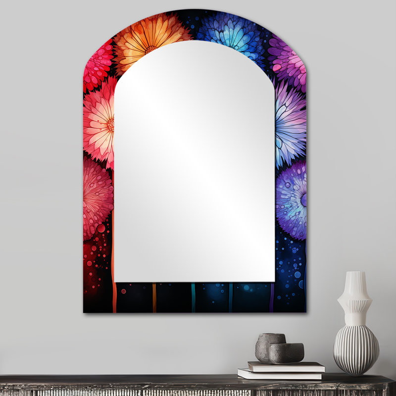 Feux d'artifice colorés - miroir mural multicolore, 34 po x 25 po