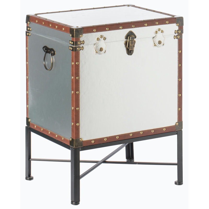 Agata End Table, Silver