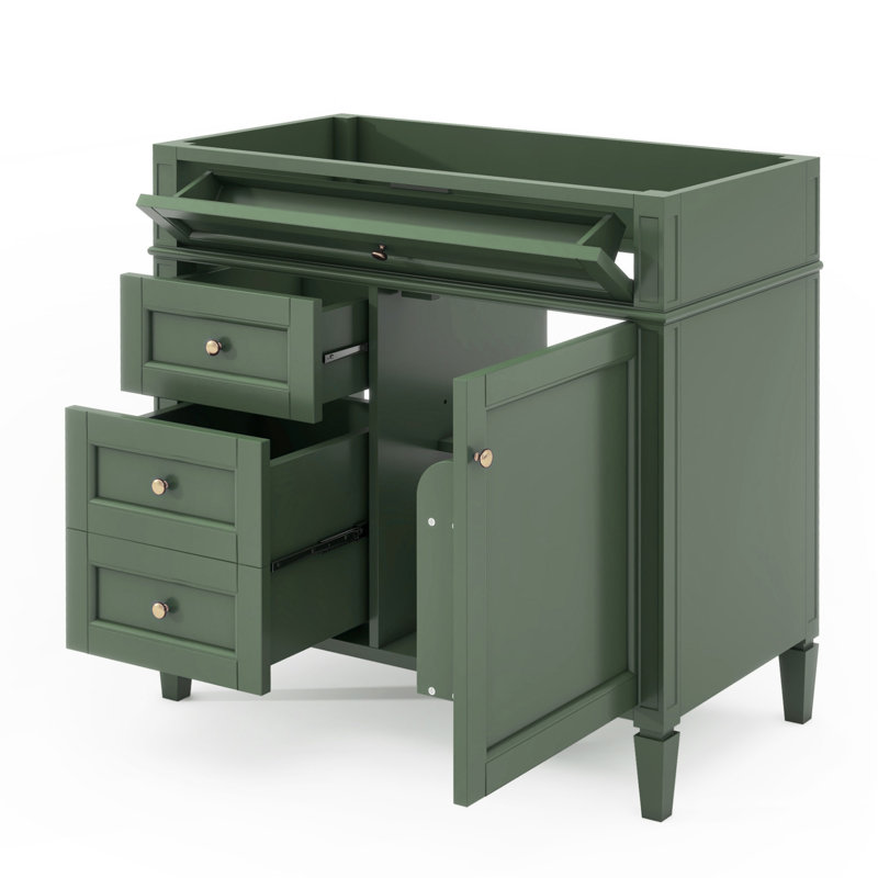 Modern Bathroom Vanity With Ample Storage And Stylish Design, Ideal For Organized And Beautiful Bathrooms., Green