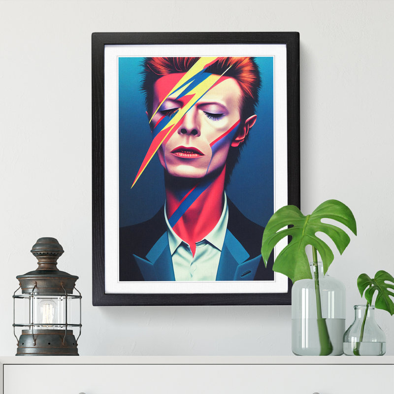 Dreanda David Bowie Portrait Vol.3 - Picture Frame Print, Black, 64cm H x 46cm W x 2cm D