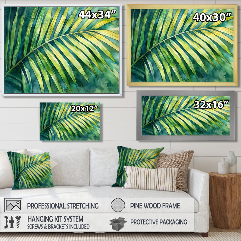 Corri Green Tropical Safari Palms III - palmiers et palmiers, art mural, H 30 po x l 40 po, Noir