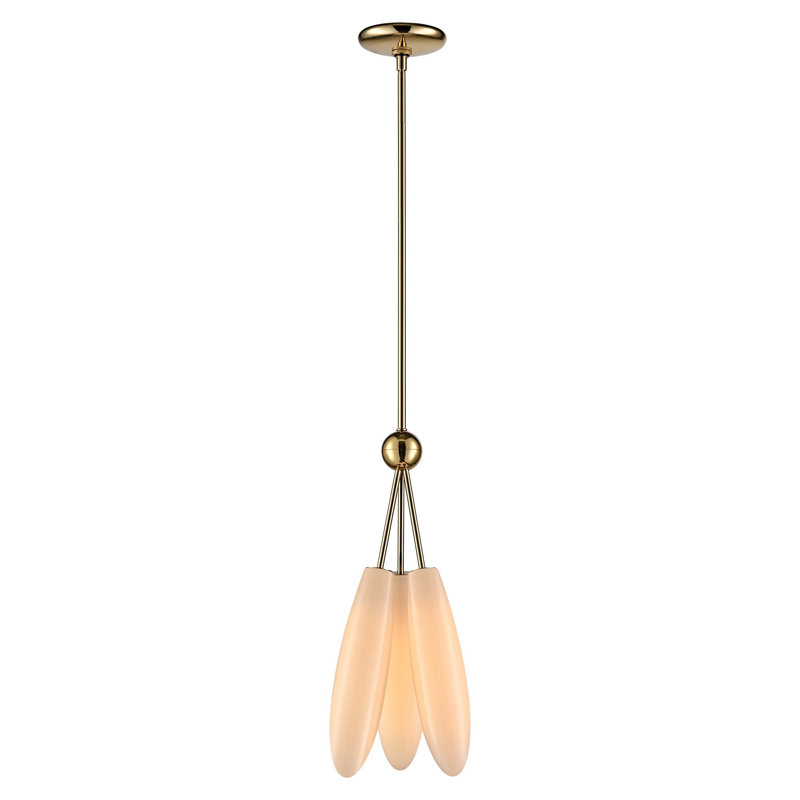 20 inches Sprig 3 Light Pendant in Polished Grass