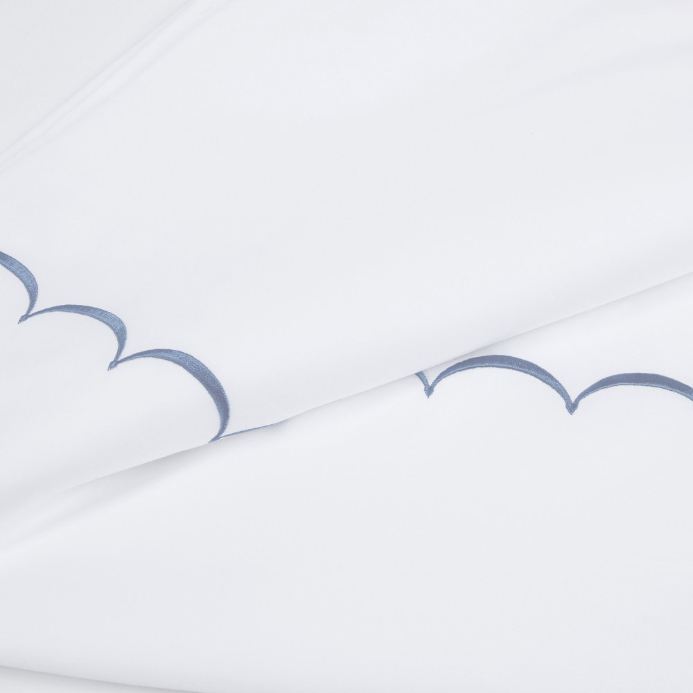 Camillo Cotton Sheet Set, King Sheet Set + Fitted Sheet + 2 Pillowcases, Blue