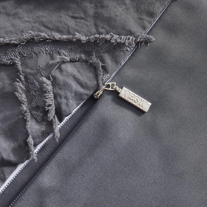 Ensemble de housse de couette Modern Boho, gris, Housse de couette pour grand lit et 2 taies décor