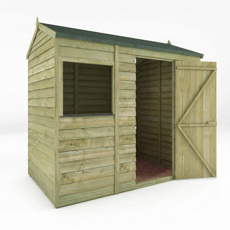 Mercia 6 x 4ft Overlap Reverse Apex Shed, No