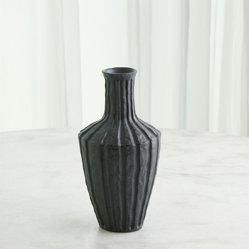 Emperor Handmade Earthenware Table Vase, 13.75" H x 6.75" W x 6.75" D