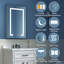 Armoire à pharmacie 64 W 32 H avec miroir 12 tablettes