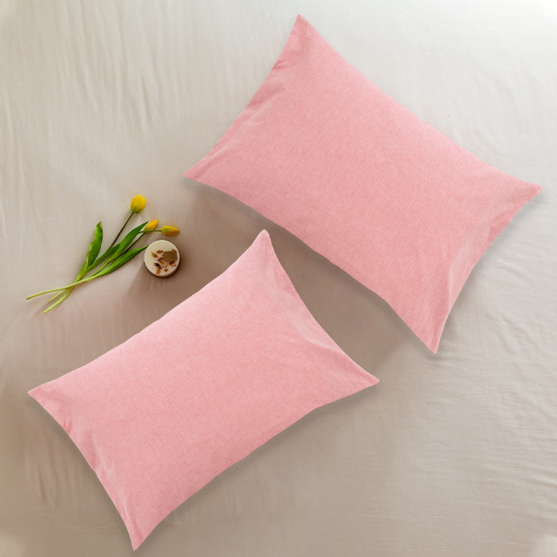 100% Cotton Pillowcase - Set of 2, Coral Pink, King Pillowcase