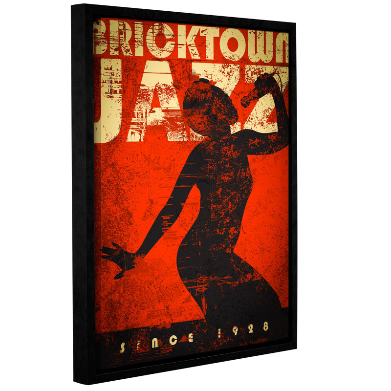 « bricktown jazz », impression encadrée sur toile tendue, H 18 po x l 14 po x P 2 po
