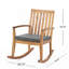 Chaise berçante de style Mid-Century, chaise de patio, chaise d'appoint avec dossier à lattes-935776197