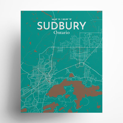 Sudbury City Map, impression