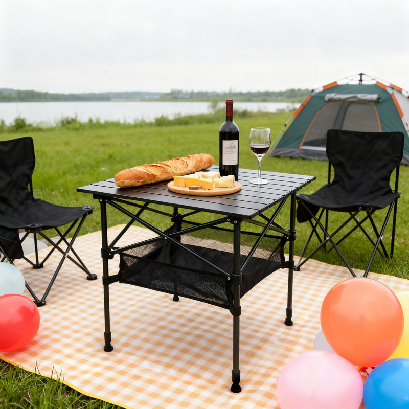 Table de camping pliante en acier 20,9 po L x 19,7 po