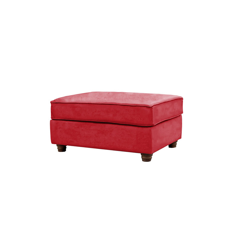 Lila 93cm Wide Velvet Rectangle No Pattern Standard Ottoman, Fuchsia