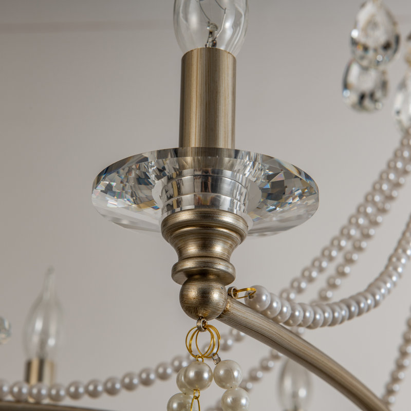 Lustre traditionnel de style bougie 6/8/10/20 lumières Dzesika Adelina, H 26,7 po x l 41,3 po x P 41,3 po, 1 étage