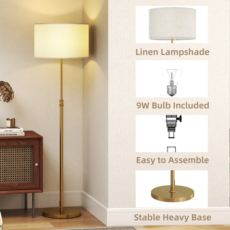 168cm Polished Traditional Floor Lamp