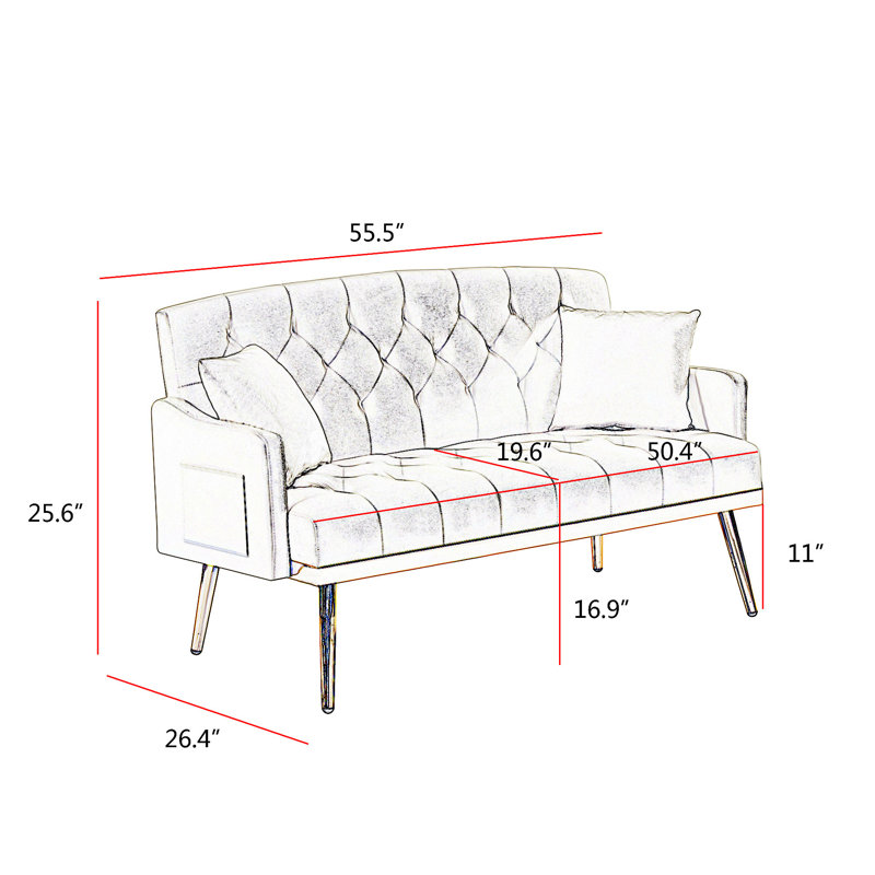 Upholstered Sofa, Black