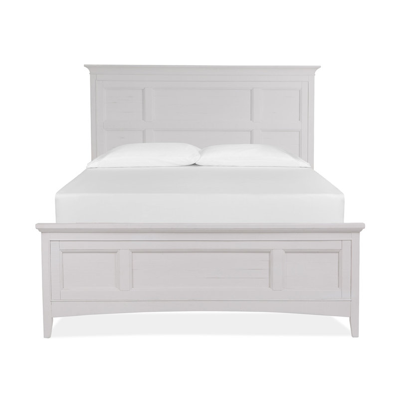 Liz Queen Panel Storage Bed, Chalk White/Dovetail Gray, Queen