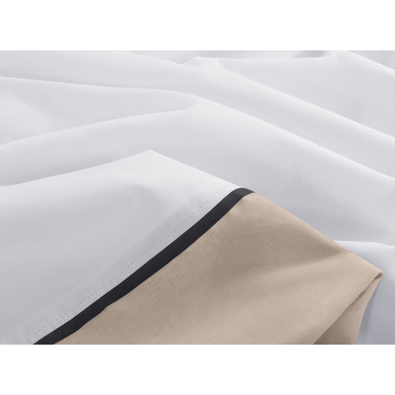 Premium Polycotton Duvet Cover Set with Pillowcases Soft Breathable Easy Care Wrinkle Resistant Bedding, Latte