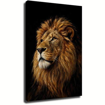 Portrait d'un lion mâle empâtement sur toile
