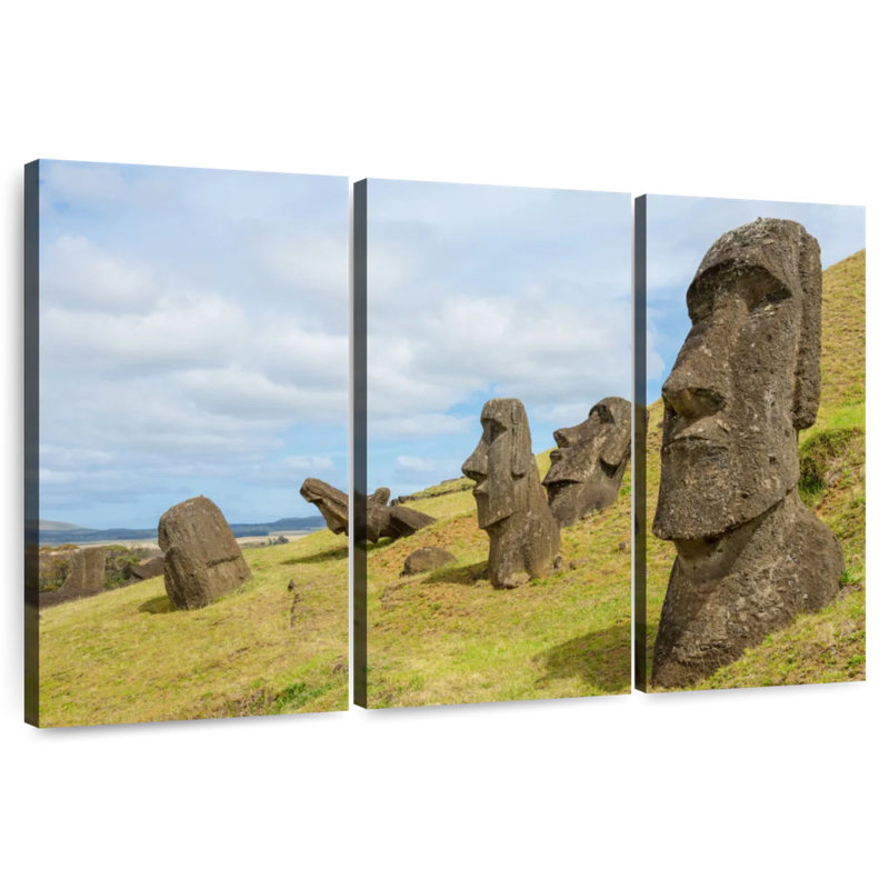 Rorry Moais In Rano Raraku, 20" H x 33" W