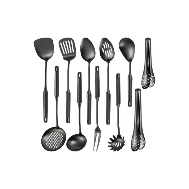 Metal Cooking Utensil Gadgets Tools Set, KitchenSet 13 Pcs for Non-Stick Cookware
