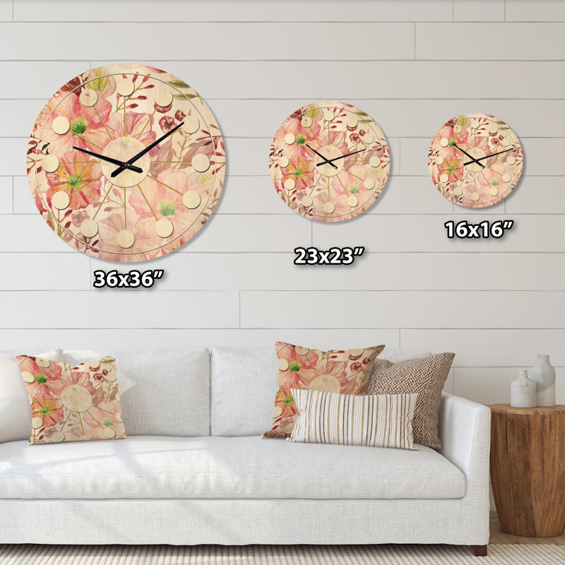 Horloge murale Floral Botanical III, Moyenne
