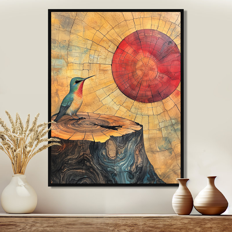 Gokhan Hummingbird Into The Forest III - Hummingbird, reproduction d'art sur toile, Noir, Reproduction avec cadre flottant