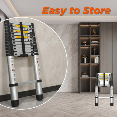 - Step Aluminum Lightweight Folding Extension Ladder