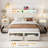 Upholstered Bed With Drawers,led Lights,bookcase And Charging Station-275884394