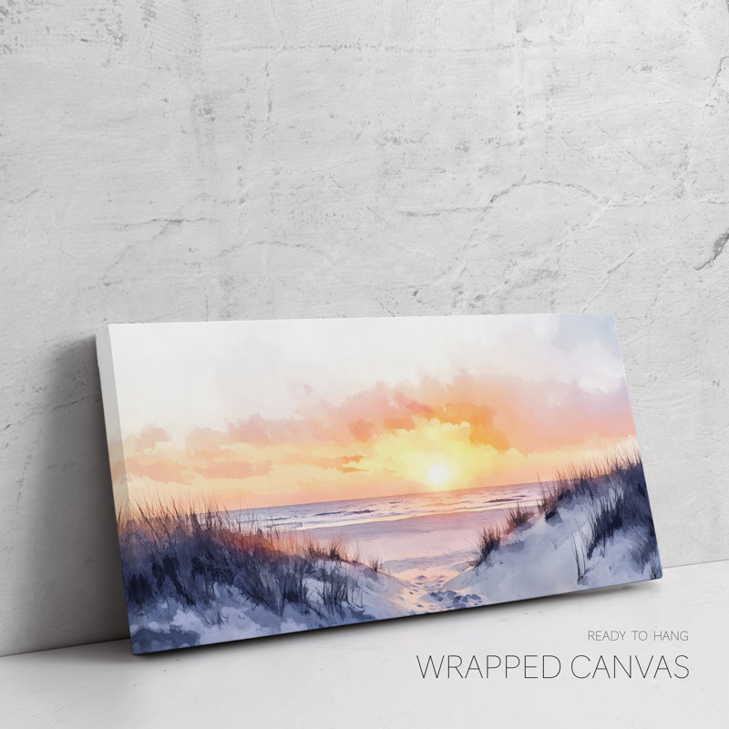 «Coastal Beach Sunrise on The Beachy Scene», grande toile moderne, décoration murale pour chambre à coucher