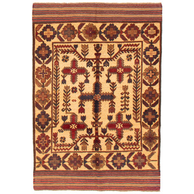 Tapis tadjik brun clair 4 pi 1 po x 6 pi 0 po
