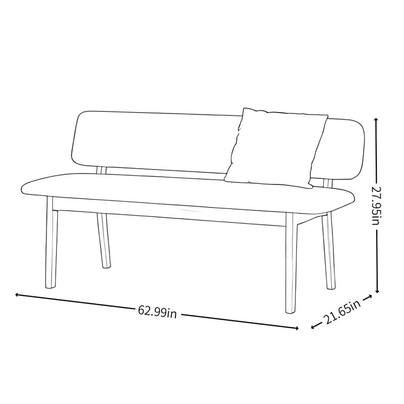 Banc de salle à manger en bois massif Simple, Noyer