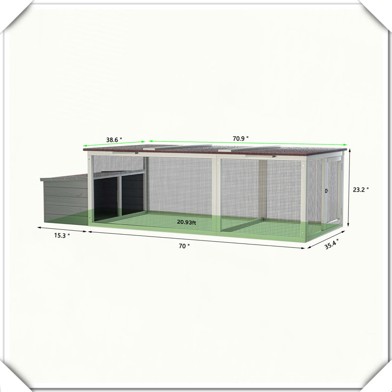 Grande cage de poulailler en bois