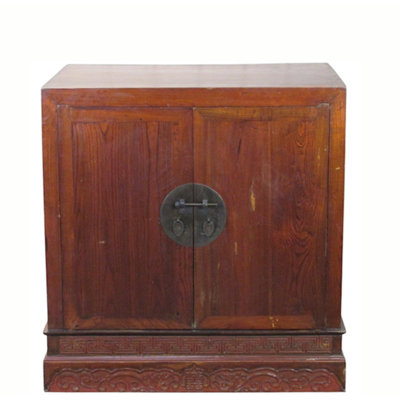 Ancient Chinese Elm Lacquered Cabinet