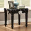 Table de bout noire avec pieds tournés