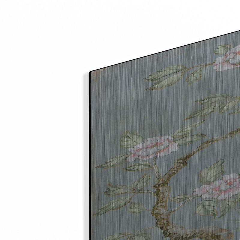 Art mural en métal Winston Porter «Spring Mural 2 Blue» par Julia Purinton, H 36 po x l 24 po