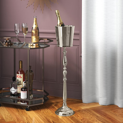 Seau à glace en aluminium et champagne