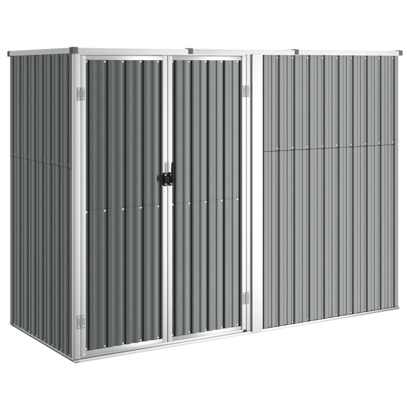 7.38 ft. W x 2.92 ft. D Steel Lean-To Storage Shed, Gray