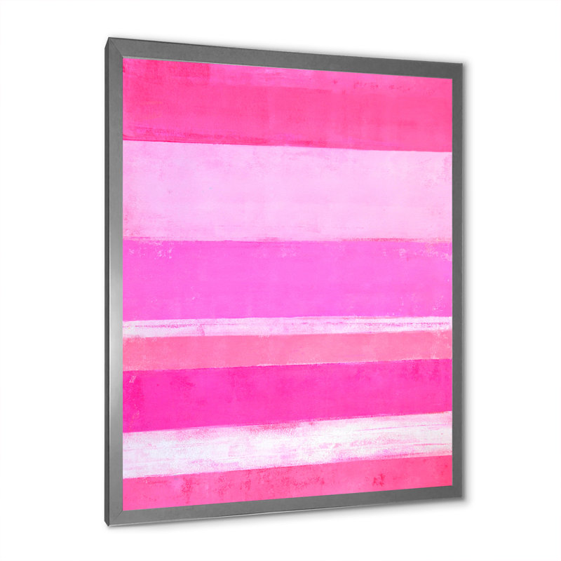 «Pink Abstract Art», reproduction d'art sur toile moderne et contemporaine, Cadre photo argenté, H 12 po x l 8 po x P 1 po