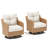 Outdoor Swivel Glider Rocker Chairs, All-weather Handwoven Wicker Patio Chairs With Premium Cushions, 360° Swivel Rocking Chairs For Porch Deck Backyard Garden Poolside Indoor Use, 2 Pcs