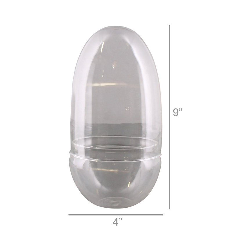 Glass Cachepot, 9" H x 4" W x 4" D