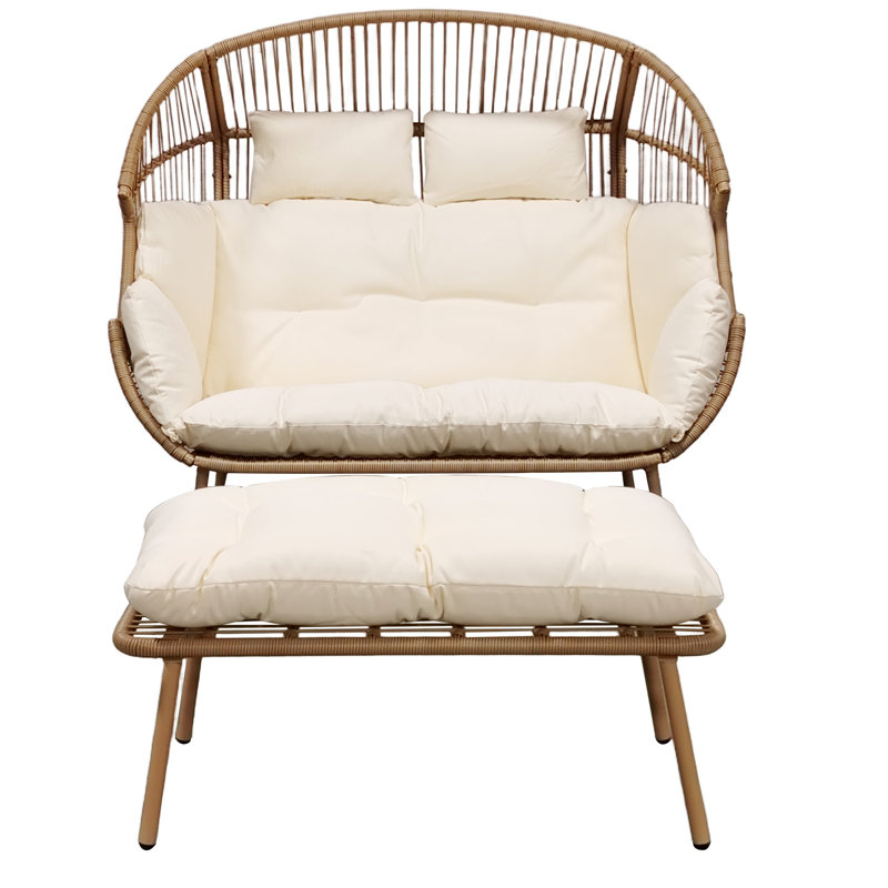 Cocona 2 Seat Standing Egg Chair, Cream