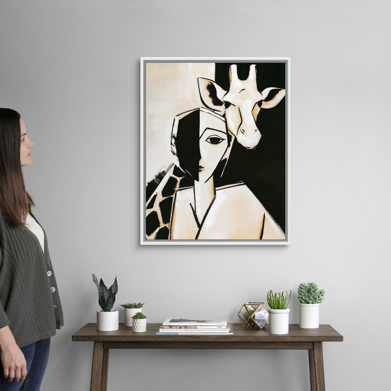 Reproduction d'art sur toile, H 32 po x l 26 po x P 1,75 po, Cadre flottant blanc