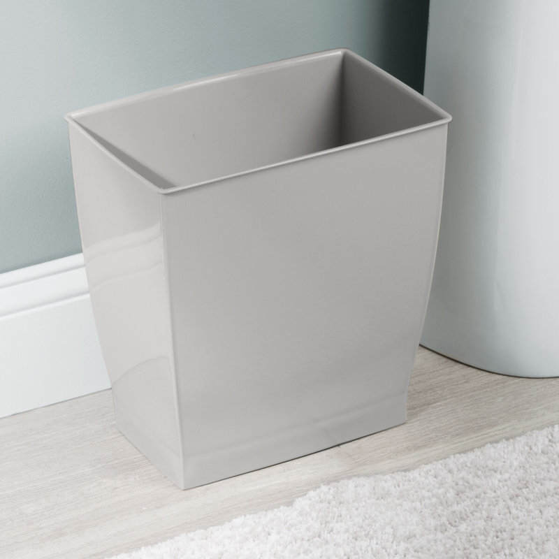 Small Rectangular Bathroom Trash Cans - Ideal for Primary and Guest Bathroom or Home Office, Grey, 4.38